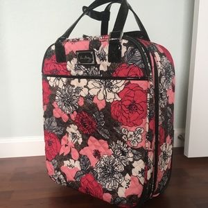 {Vera Bradley} Pink Rolling Travel Bag Mocha Rouge